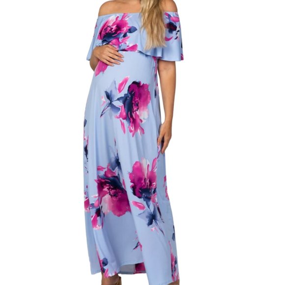 Pinkblush Dresses & Skirts - Pinkblush Floral Maternity Maxi Dress Size Large